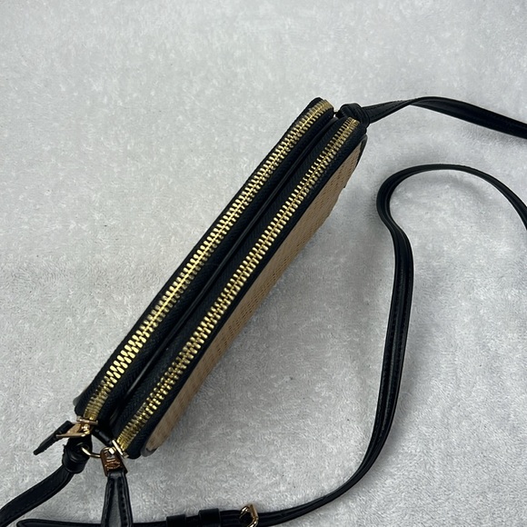 Coach Woven Tan and Black Crossbody Bag - Picture 3 of 7